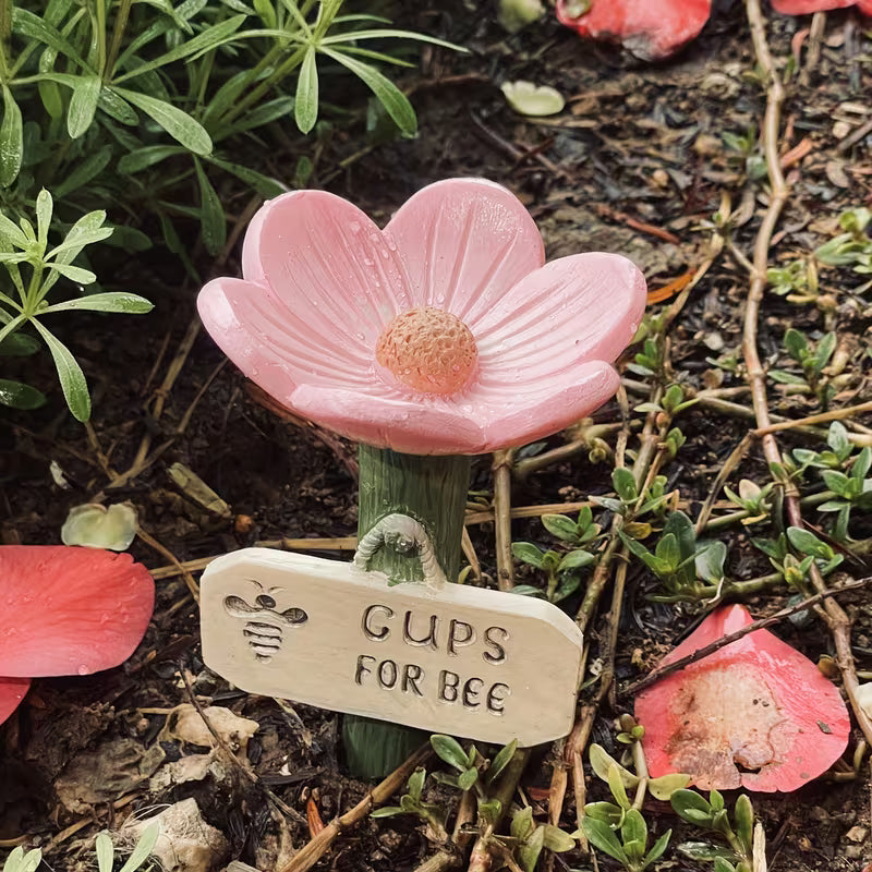 🌸🐝Flower-Shaped Ceramic Bee Watering Station
