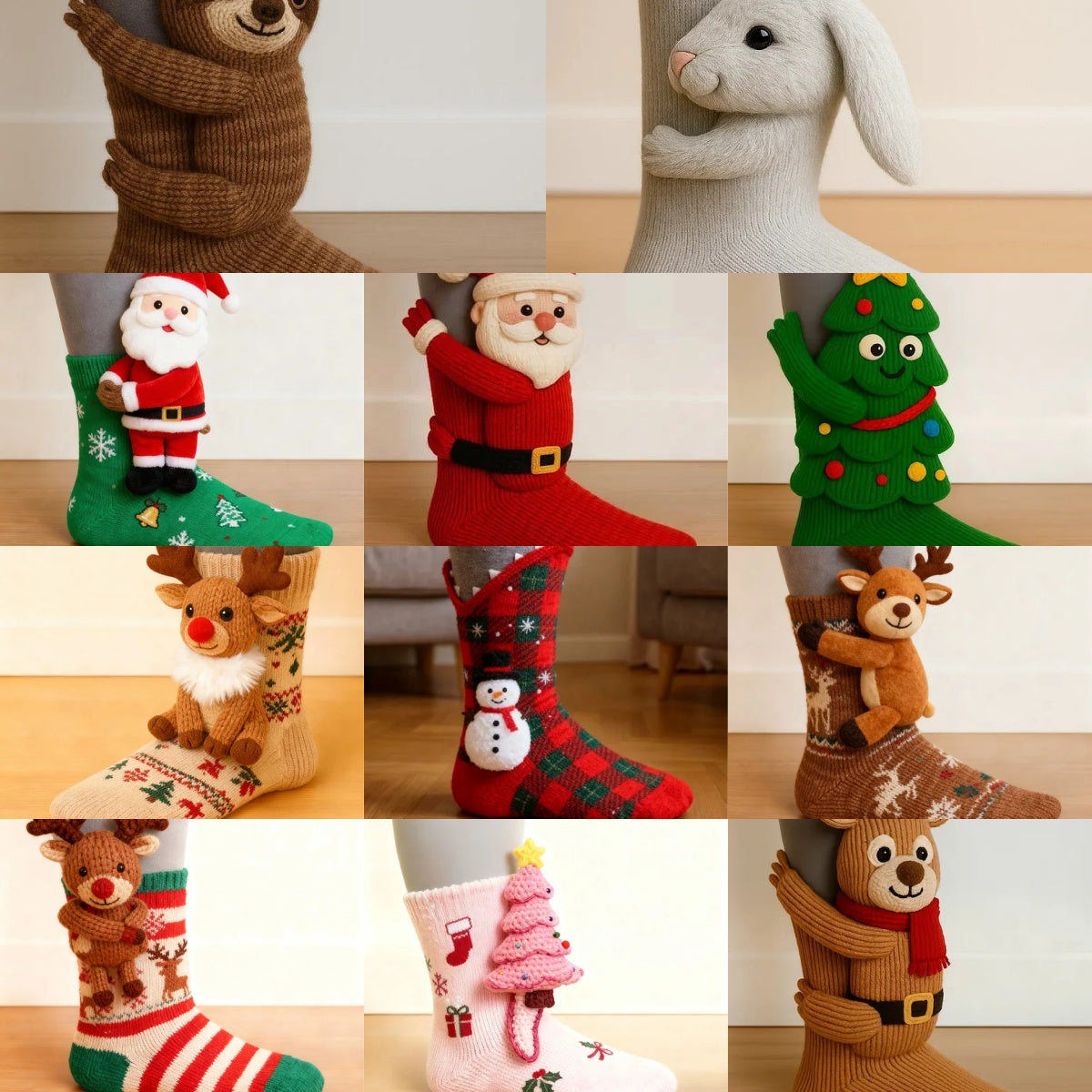 (🌲Early Christmas Sale- 49% OFF) 🦥3D Animal Socks Christmas Edition🧦