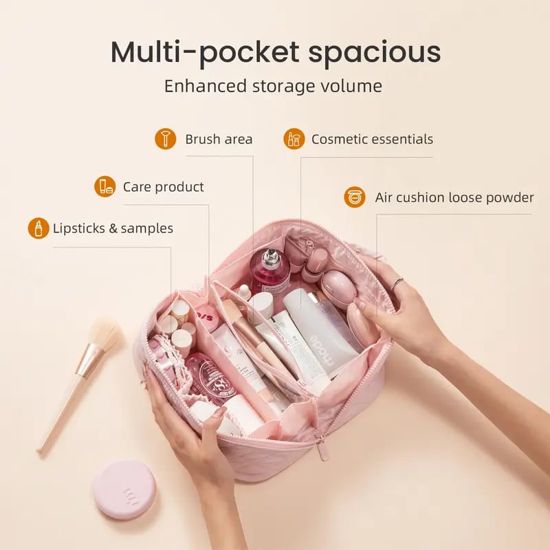 (🌲Early Christmas Sale - 49% OFF) Travel Makeup Bag for Woman, 🔥BUY 2 FREE SHIPPING