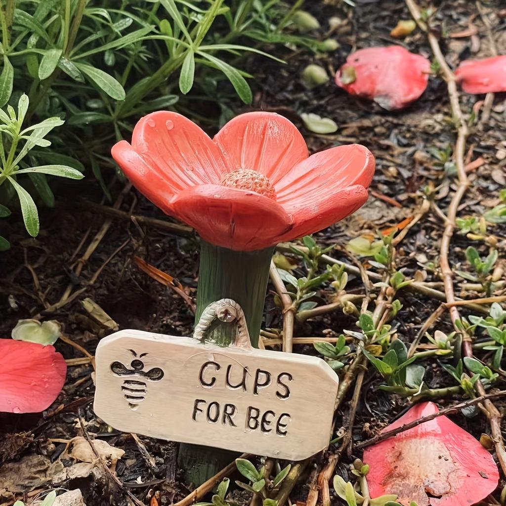 🌸🐝Flower-Shaped Ceramic Bee Watering Station
