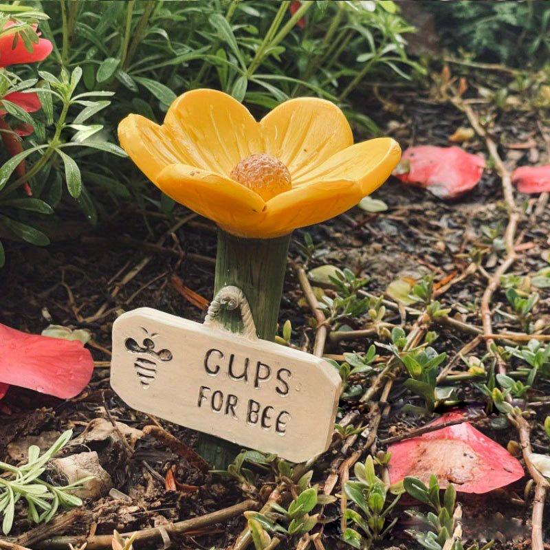 🌸🐝Flower-Shaped Ceramic Bee Watering Station