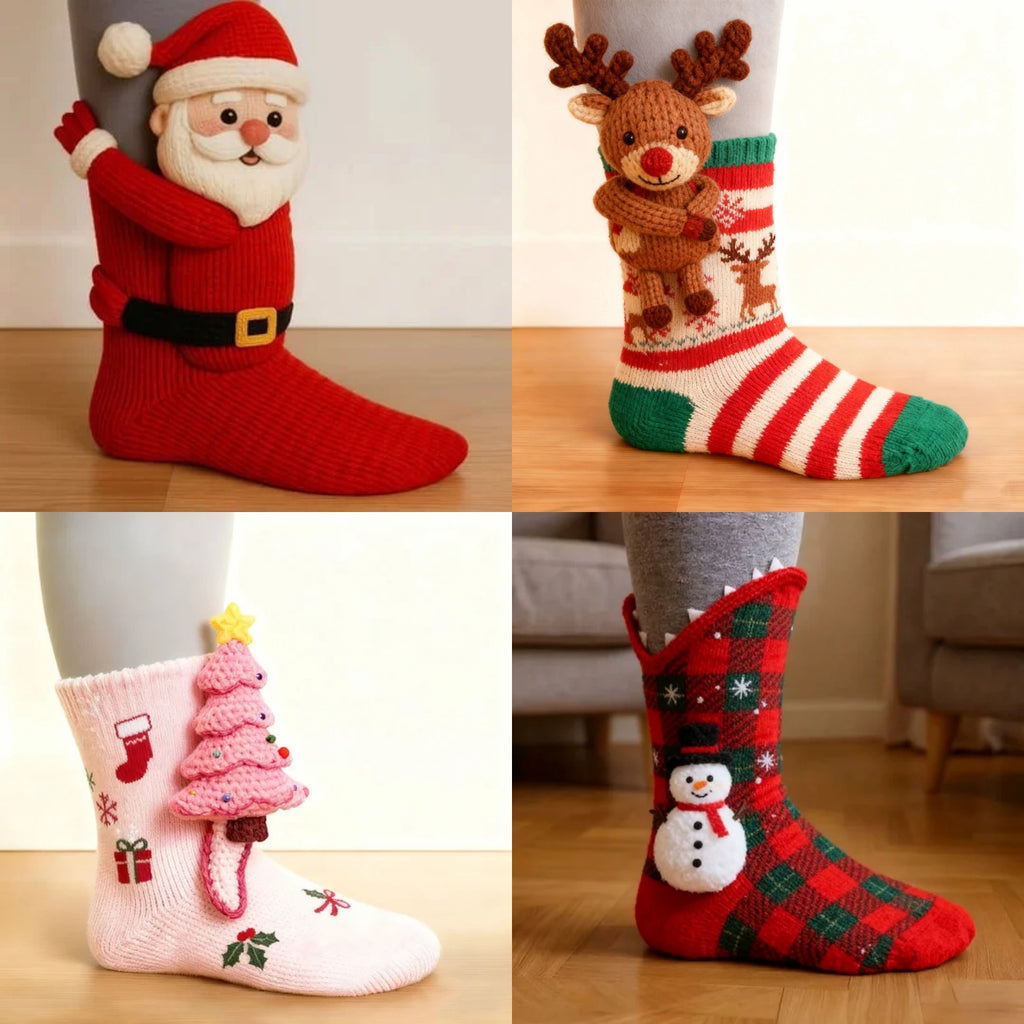 (🌲Early Christmas Sale- 49% OFF) 🦥3D Animal Socks Christmas Edition🧦