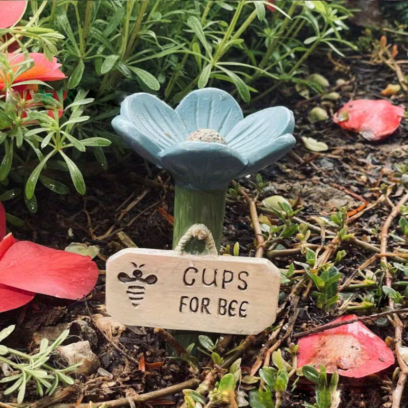 🌸🐝Flower-Shaped Ceramic Bee Watering Station