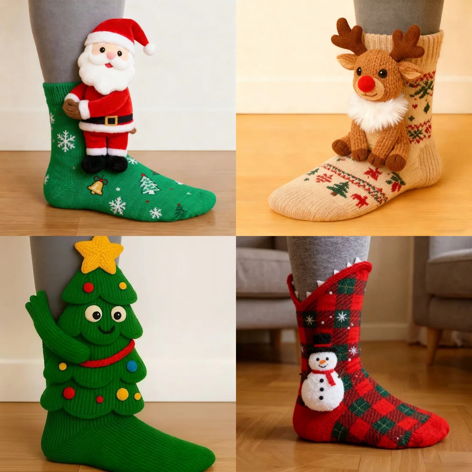 (🌲Early Christmas Sale- 49% OFF) 🦥3D Animal Socks Christmas Edition🧦